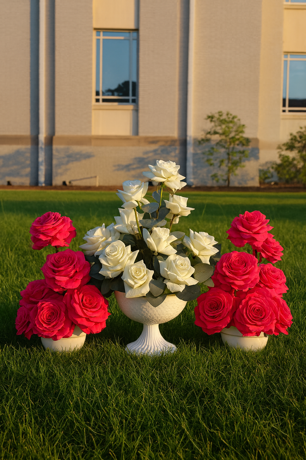Gallery disaplying various floral arrangements.