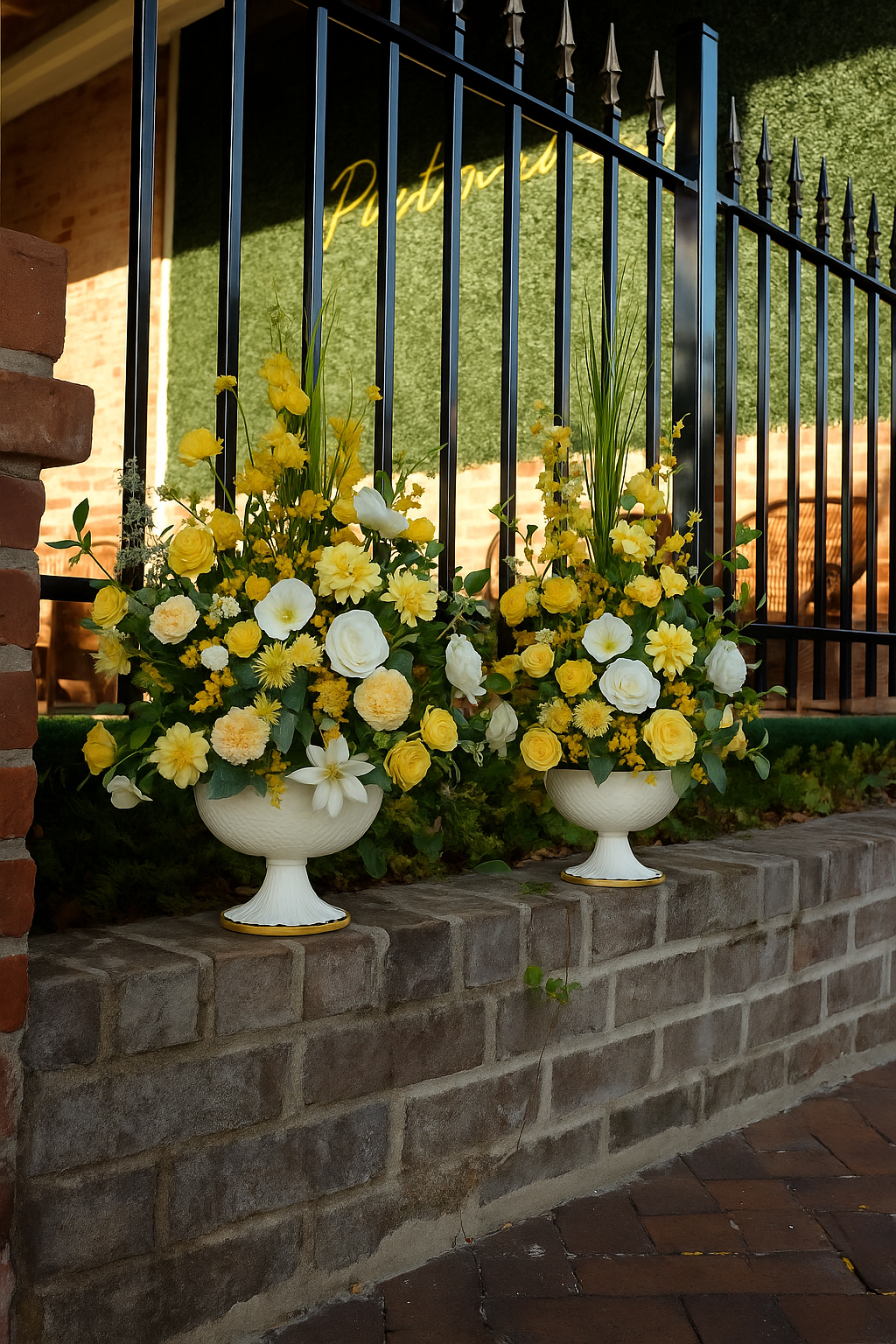 Gallery disaplying various floral arrangements.
